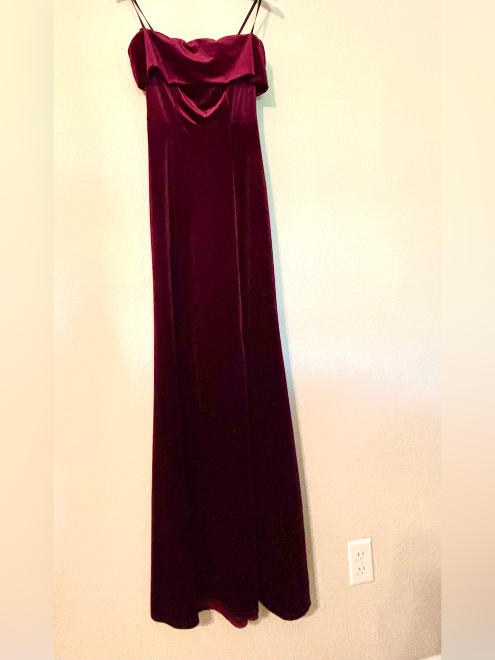 B Darlin Burgundy Velvet Maxi Dress
